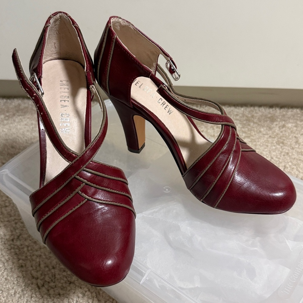 Chelsea Crew Lana style Burgundy heels Size 36